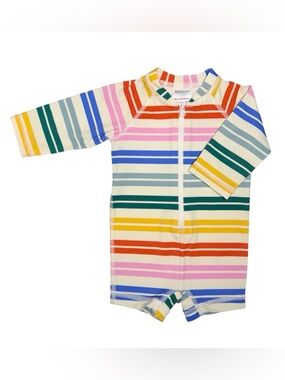 Hanna‎ Andersson Striped Rashguard One-Piece Swimsuit